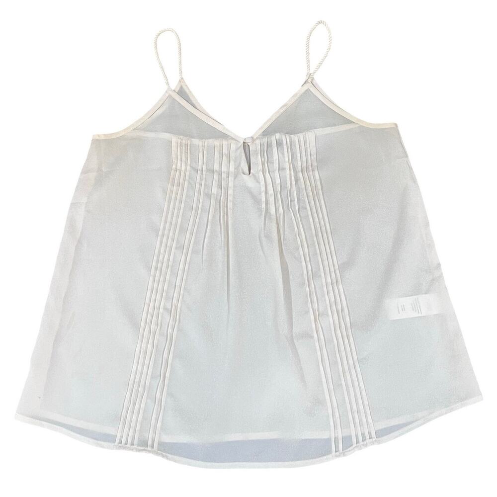 Kensie Cami Tank Pintuck Pleated Keyhole Neckline Ivory Sz Small - Picture 8 of 10